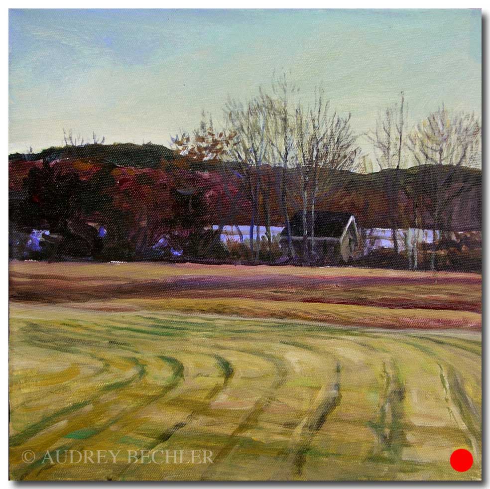 Mowed Fields, Acrylic, Audrey Bechler Eugene, ME