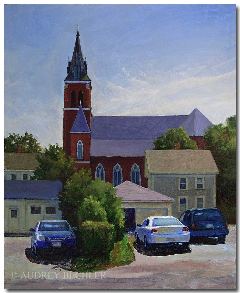 Parked Cars, Acrylic, Audrey Bechler Eugene, ME