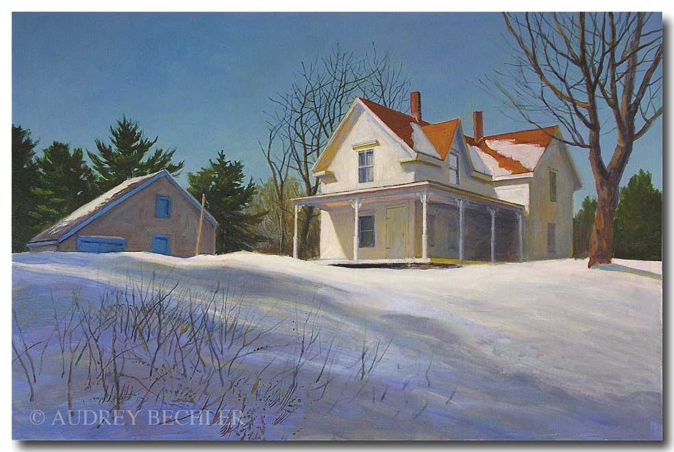 Clear February Day, Acrylic, Audrey Bechler Eugene, ME