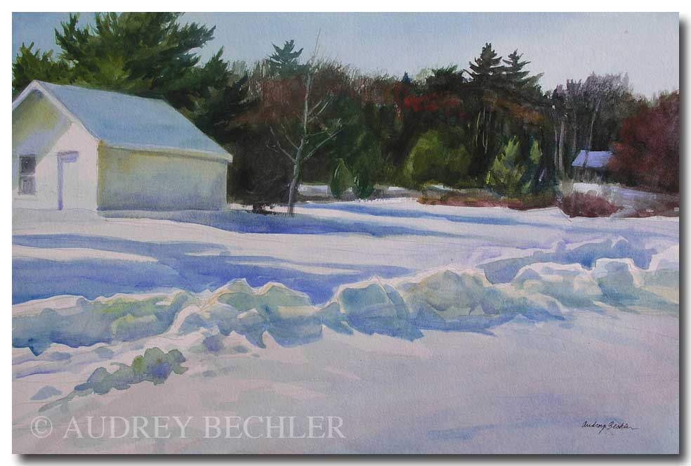 Shoveled Path, Acrylic, Audrey Bechler Eugene, ME