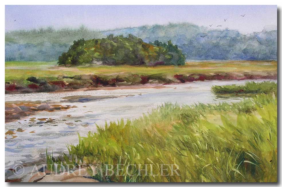 Marsh Creek Hazy Day , Acrylic, Audrey Bechler Eugene, ME