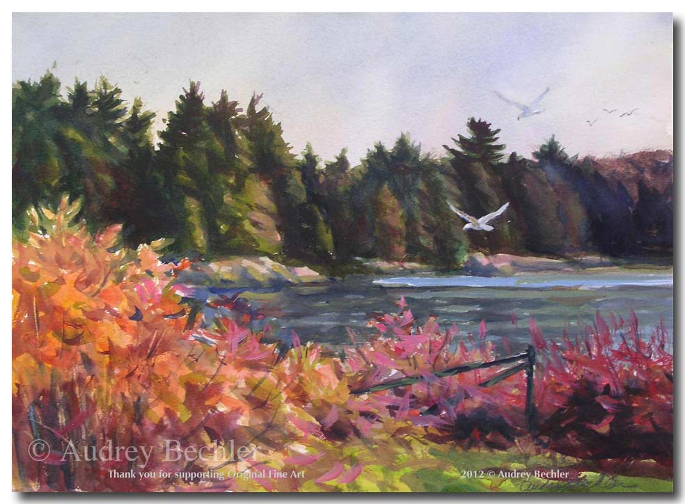 October Day at the Cove   , Acrylic, Audrey Bechler Eugene, ME