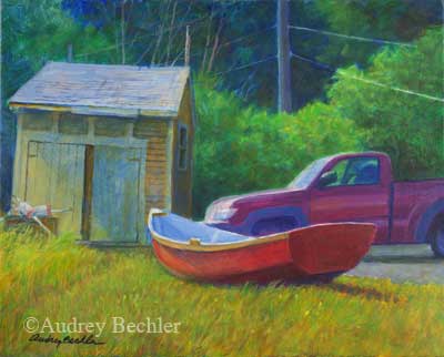 #650 'Red Skiff' by Audrey Bechler Eugene, OR