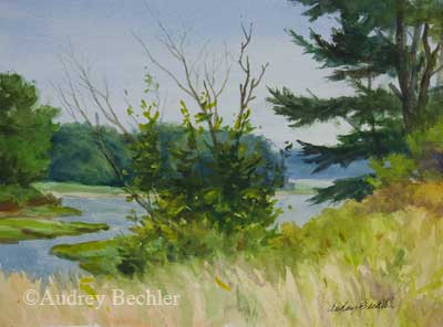 #629 'Inlet Creek at Low Tide' by Audrey Bechler Eugene, OR