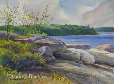 #641 'Rocks at Pitcher Cove' by Audrey Bechler Eugene, OR