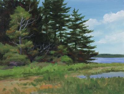 #652 'Trees beside the Shore' by Audrey Bechler Eugene, OR