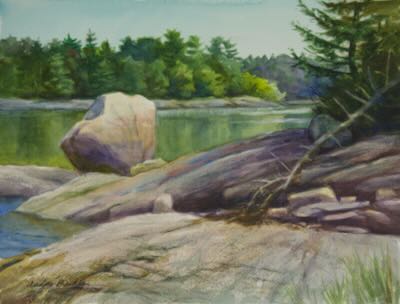 #622 'Boulder at Jones Point' by Audrey Bechler Eugene, OR